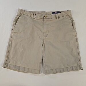 Vineyard Vines Breaker Shorts Men's 36 Khaki Chino Flat Front Stretch 9" Inseam